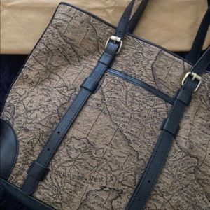 Patricia Nash Jacquard & Leather Black/Tan Purse